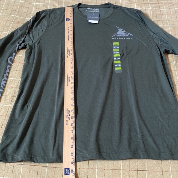 Eddie Bauer nwt cotton blend green long sleeve tee shirt pullover crew xl - Picture 10 of 12